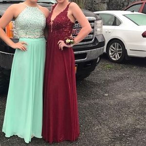 Maroon Prom Dress Size 2